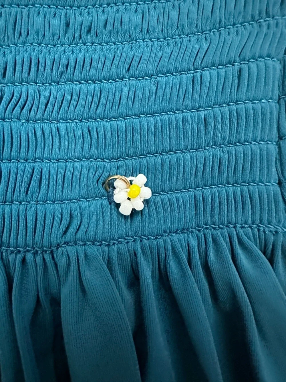 Natural Life Teal Smocked Skort Built-In Shorts Boho Mini S